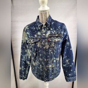 LEVI STRAUSS BLEACHED WOMEN DENIM TRUCKER JACKET L